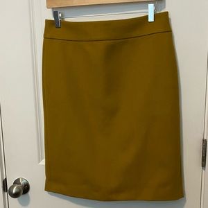 Olive/Gold Wool J.Crew Pencil Skirt